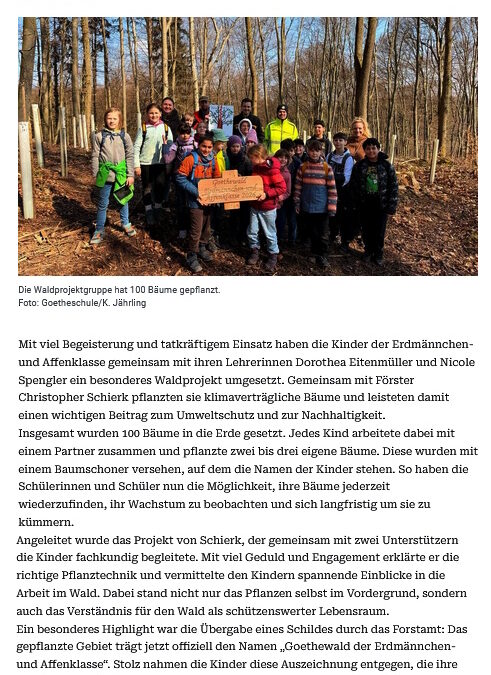 Junge Naturschützer pflanzen Zukunft